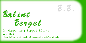 balint bergel business card